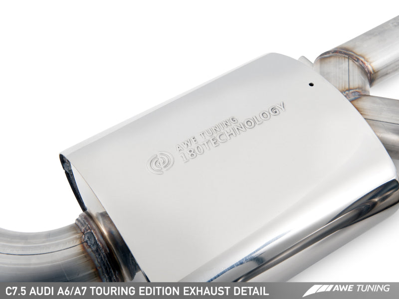 AWE Tuning Audi C7.5 A6 3.0T Touring Edition Exhaust - Quad Outlet Diamond Black Tips