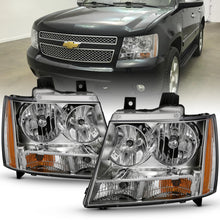 Load image into Gallery viewer, ANZO 2007-2014 Chevy Tahoe Crystal Headlight Chrome Amber(OE)