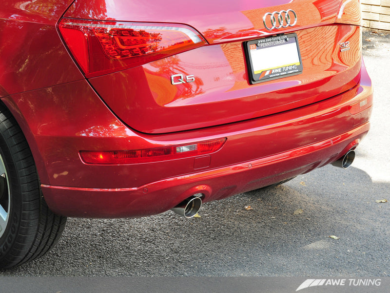 AWE Tuning Audi 8R Q5 3.2L Non-Resonated Exhaust System (Downpipe-Back) - Polished Silver Tips