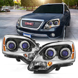ANZO 2007-2008 GMC Acadia Crystal Headlight Chrome Amber(OE)