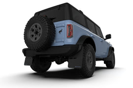 Rally Armor 21-25 Ford Bronco (Plstc Bmpr + RR - NO Rptr/Sprt) Blk Mud Flap w/Area Blue Logo