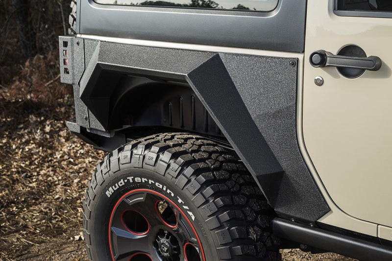 Rugged Ridge XHD Rear Armor Fenders Pair 2 Dr 07-18 Jeep Wrangler JK