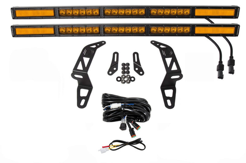 Diode Dynamics 18-21 Jeep JL Wrangler/Gladiator SS30 Bumper Bracket Kit - Amber Combo Dual