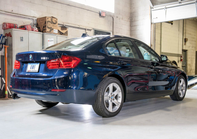 AWE Tuning 13-18 BMW 320i (F30) Touring Edition Exhaust w/ Performance Mid Pipe - Diamond Blk Tips