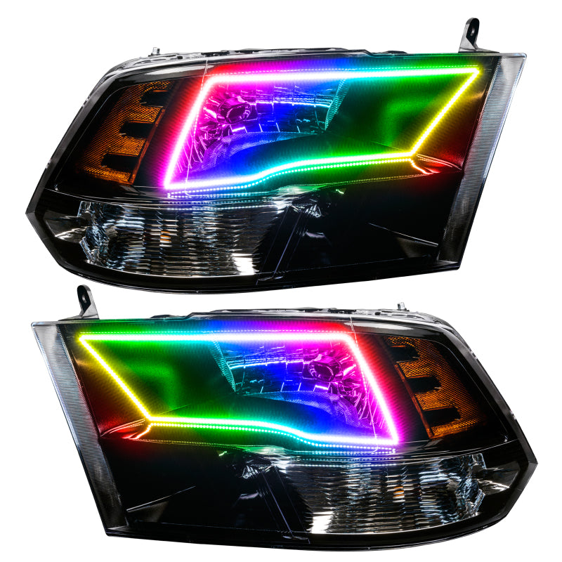 Oracle 09-17 RAM 1500 TRX Quad Pre-Assembled Headlights Blk Housing - w/ BC1 Cntrl