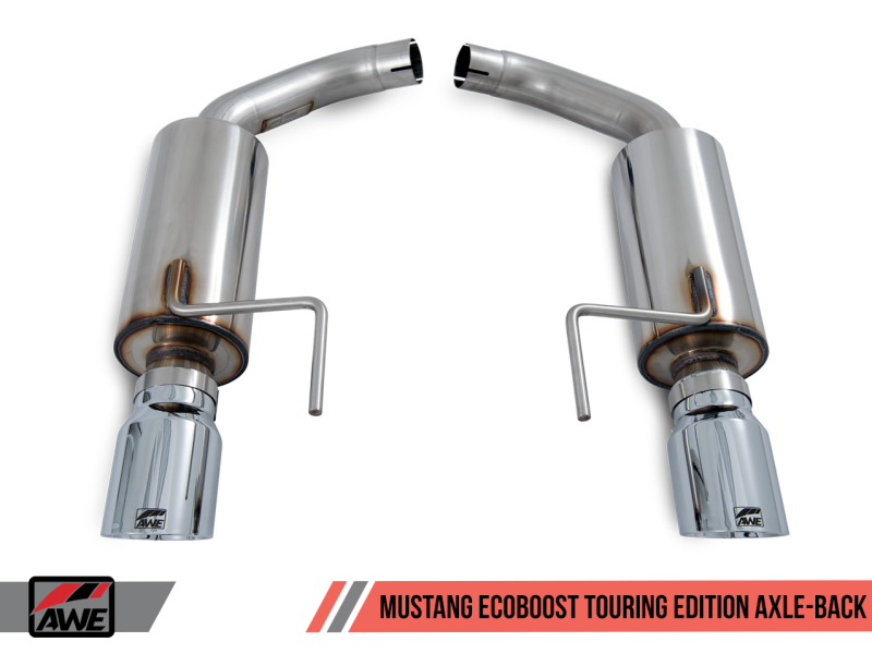 AWE Tuning S550 Mustang EcoBoost Axle-back Exhaust - Touring Edition (Chrome Silver Tips)