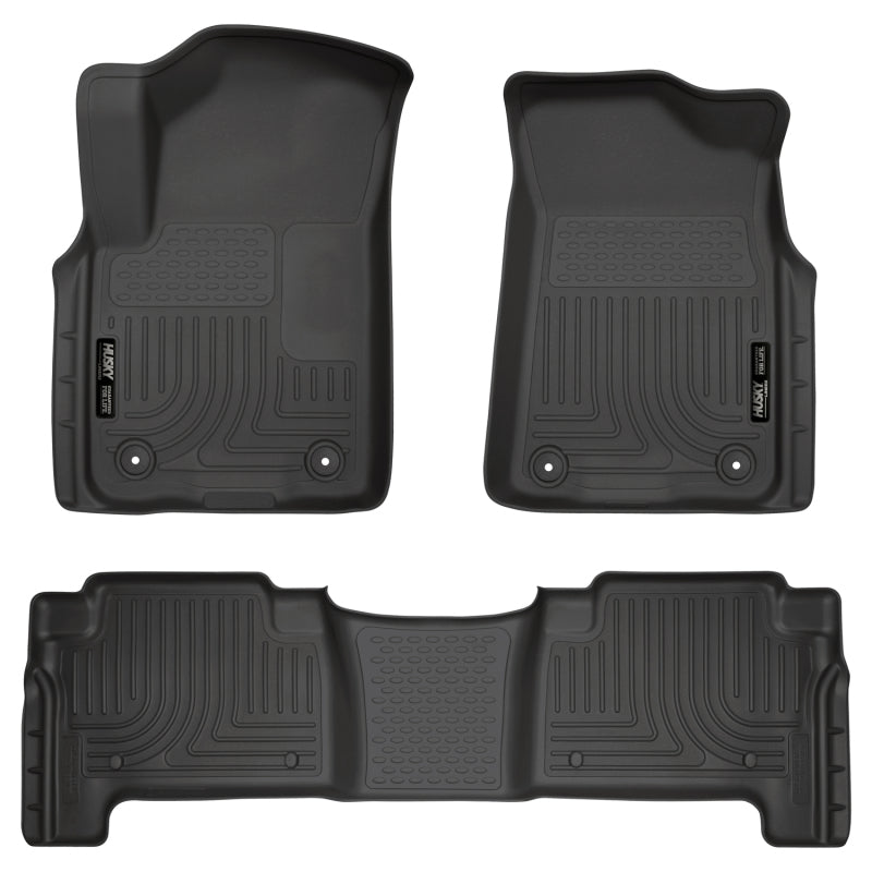 Husky Liners 2019+ Infiniti QX80/2019+ Nissan Armada Weatherbeater Black Fnt & 2nd Seat Floor Liners