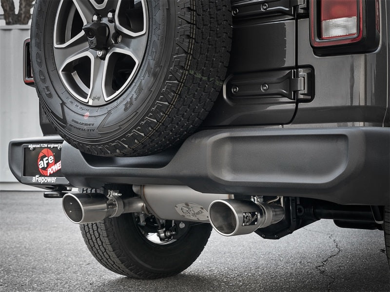 aFe Rebel Series 2.5in 409 SS Axle-Back Exhaust w/ Polished Tips 2018+ Jeep Wrangler (JL) V6 3.6L