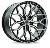 Vossen HF-2 20x10 / 5x112 / ET50 / Deep Face / 66.56 - Brushed Gloss Black Wheel