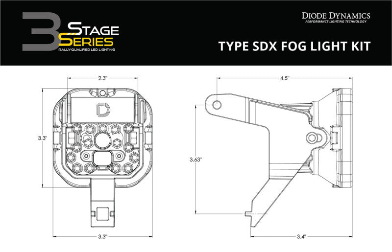 Diode Dynamics SS3 Max Type SDX Kit ABL - Yellow SAE Fog