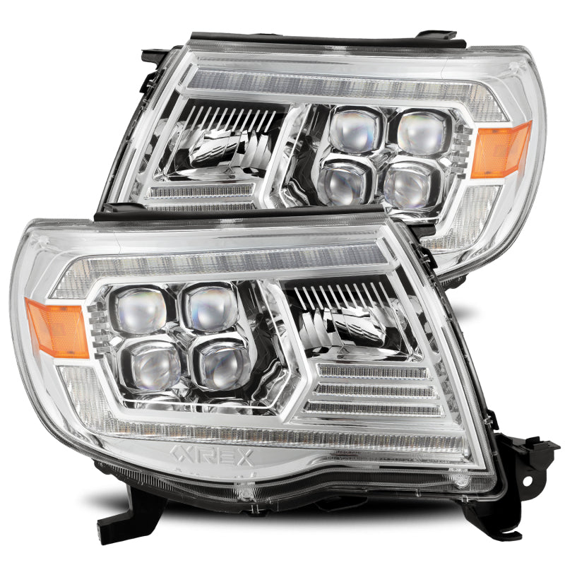 AlphaRex 05-11 Toyota Tacoma NOVA LED Projector Headlights Plank Style Chrome w/Activation Light/DRL