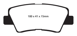 EBC 09-11 Hyundai Azera 3.3 Greenstuff Rear Brake Pads