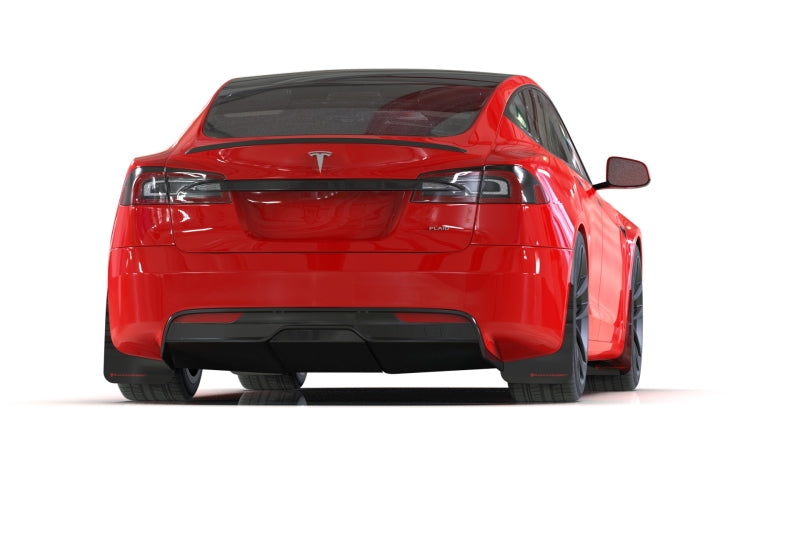 Rally Armor 21-24 Tesla Model S / S Plaid Black UR Mud Flap w/Red Logo