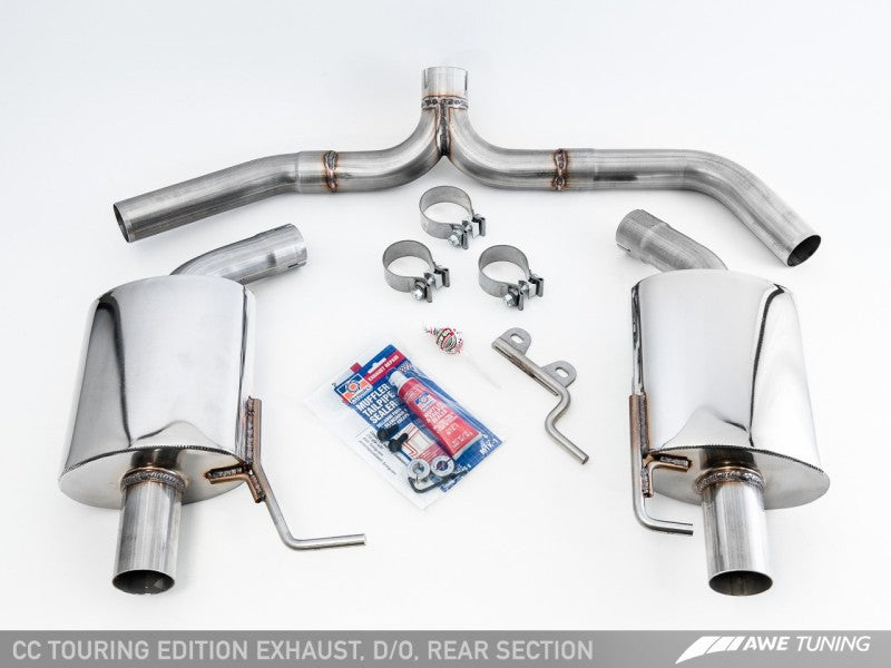 AWE Tuning VW CC Touring Edition Exhaust Dual Outlet - Diamond Black Tips