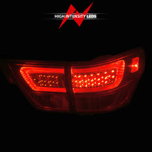 Load image into Gallery viewer, ANZO 11-13 Jeep Grand Cherokee LED Taillights w/ Lightbar Chrome Housing Red/Clear Lens 4pcs