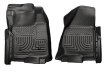 Load image into Gallery viewer, Husky Liners 11-12 Ford SuperDuty Regular Cab WeatherBeater Black Floor Liners