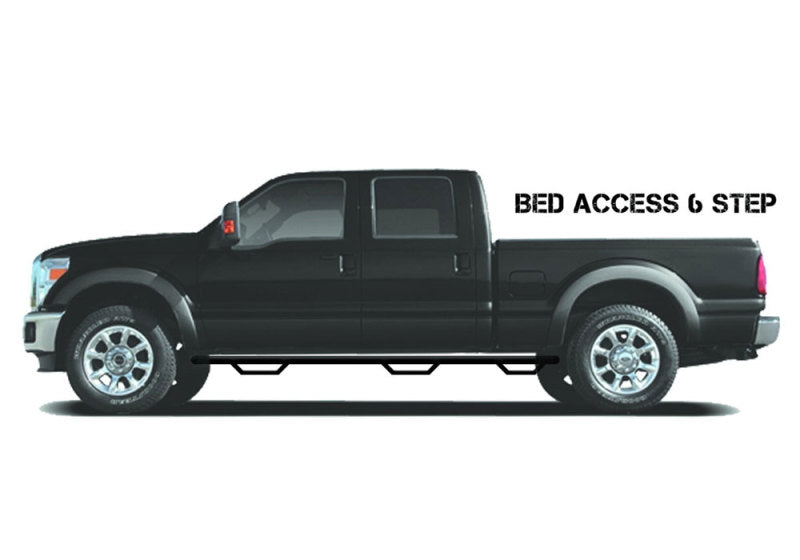 N-Fab Nerf Step 01-06 Chevy-GMC 1500/2500/3500 Crew Cab 8ft Bed - Gloss Black - Bed Access - 3in