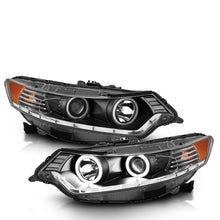 Load image into Gallery viewer, ANZO 2009-2012 Acura Tsx Projector Headlights w/ Halo Black (CCFL) (HID Compatible)