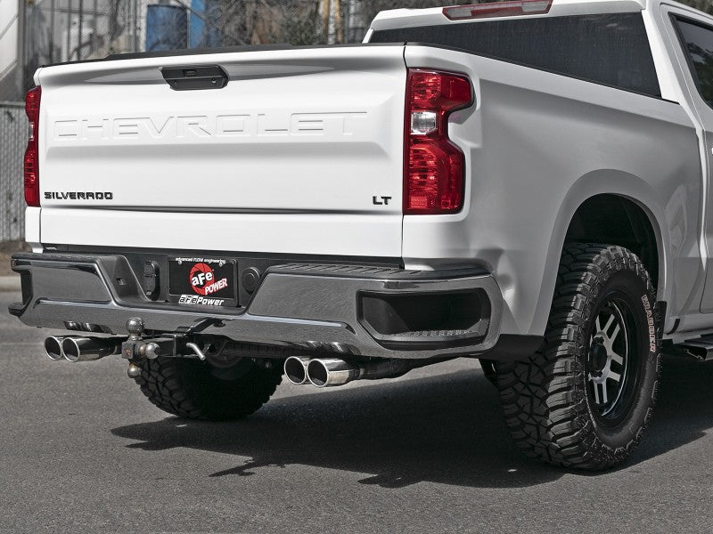 aFe Gemini XV 3in 304 SS Cat-Back Exhaust w/ Cutout 19-21 GM Silverado/Sierra 1500 V8- w/ Black Tips