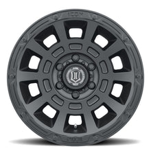 Load image into Gallery viewer, ICON Thrust 17x8.5 6x5.5 25mm Offset 5.75in BS 95.1mm Bore Satin Black Wheel