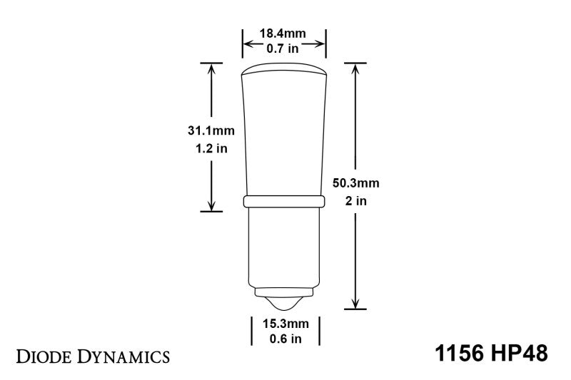 Diode Dynamics 1156 LED Bulb HP48 LED - Red (Single)