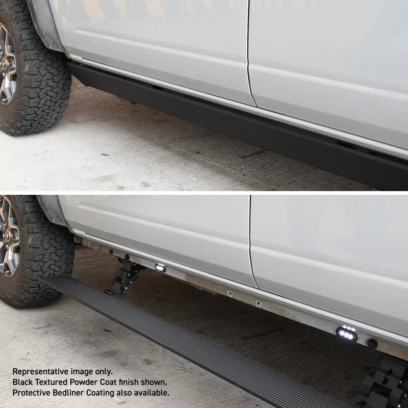 RealTruck 16-23 Toyota Tacoma CrewMax Cab 4dr VoltStep Electric Running Board Kit - Bedliner Coatng