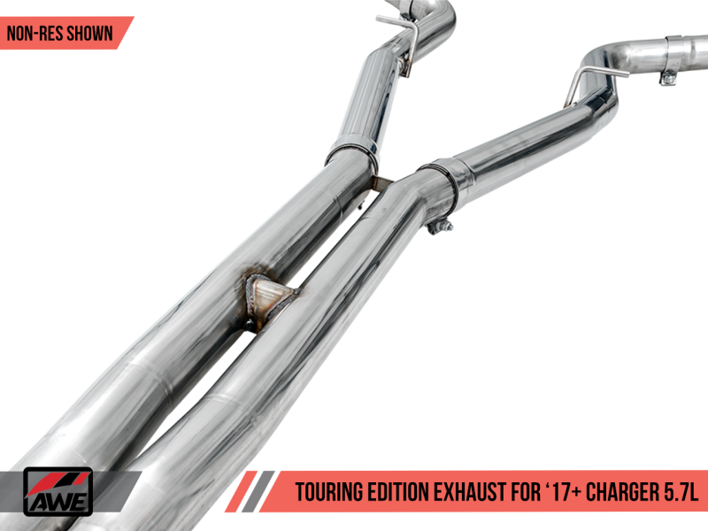 AWE Tuning 2015+ Dodge Charger 6.4L/6.2L SC Non-Resonated Touring Edition Exhaust - Silver Tips