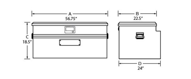 Tradesman Aluminum Flush Mount Truck Tool Box Full/Wide (56in.) - Brite