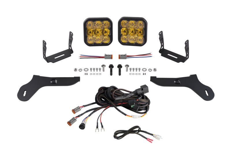 Diode Dynamics 17-20 Ford Raptor SS5 Bumper LED Pod Light Kit - Sport Yellow Combo