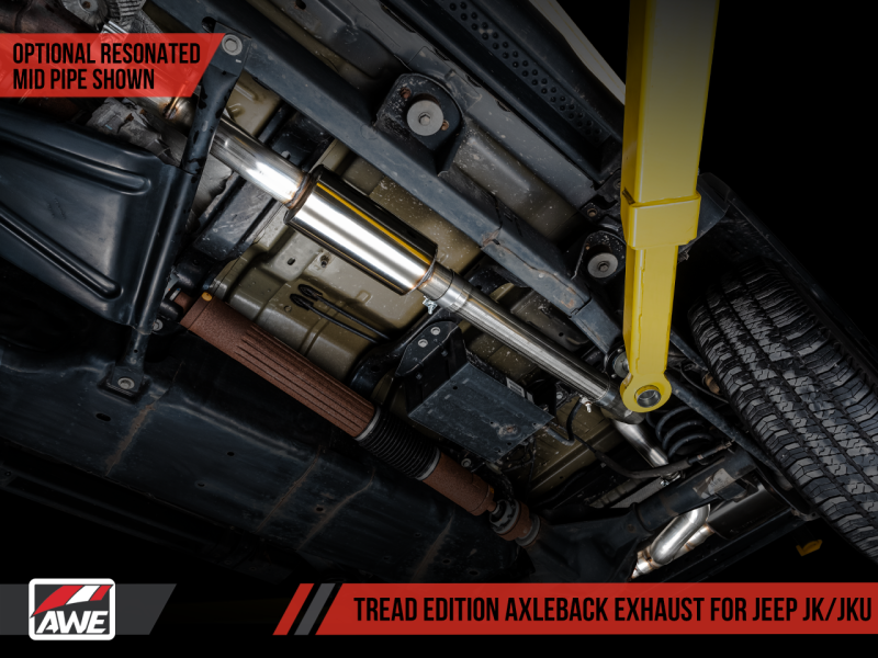 AWE Tuning 07-18 Jeep Wrangler JK/JKU 3.6L Tread Edition Axle-Back Dual Exhaust - Chrome Silver Tips