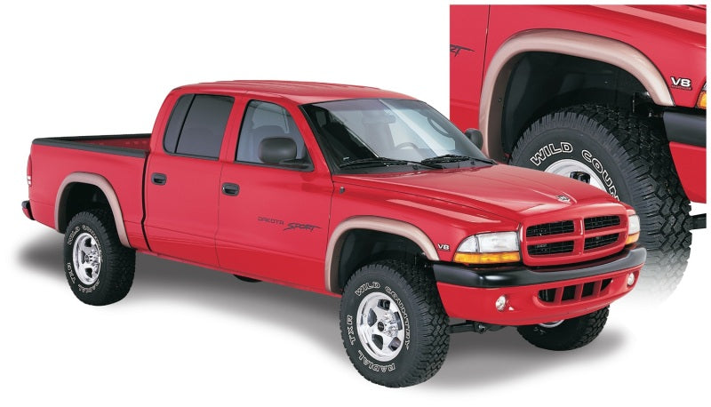 Bushwacker 97-04 Dodge Dakota Fleetside Extend-A-Fender Style Flares 4pc - Black