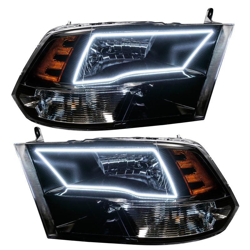 Oracle 09-17 RAM 1500 TRX Quad Pre-Assembled Headlights Blk Housing - w/ BC1 Cntrl