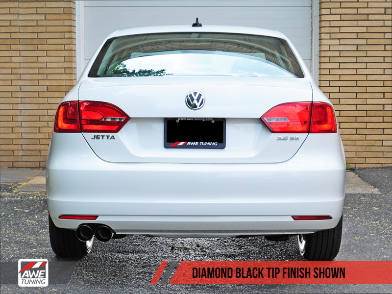 AWE Tuning Mk6 Jetta 2.5L Touring Edition Exhaust - Diamond Black Tips