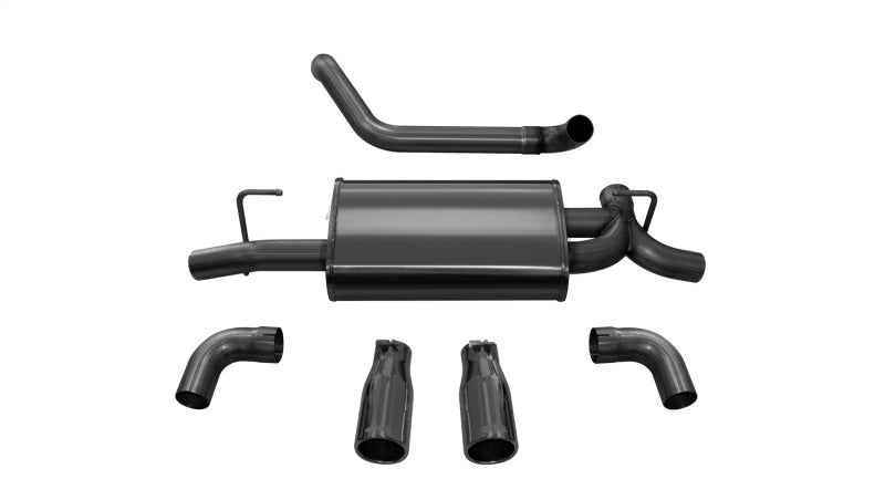 Corsa 2018-2024 Jeep Wrangler JL 2.5in Dual Rear Exit Black Tips Sport Axle-Back Exhaust