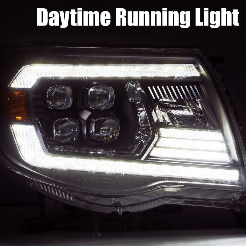 AlphaRex 05-11 Toyota Tacoma NOVA LED Projector Headlights Plank Style Chrome w/Activation Light/DRL