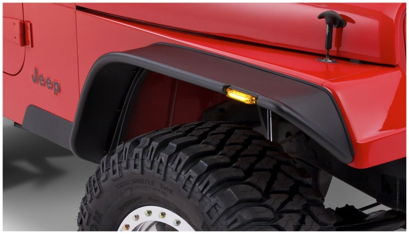 Bushwacker18-22 Jeep Wrangler JL 2/4 Door Front Flat Style Flares 2pc - Black