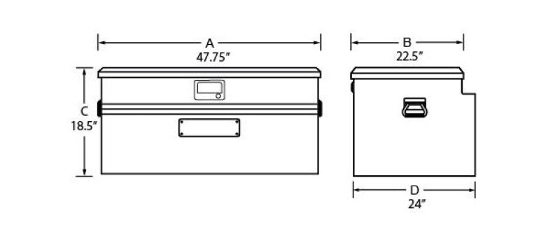 Tradesman Aluminum Flush Mount Truck Tool Box Full/Wide (48in.) - Black