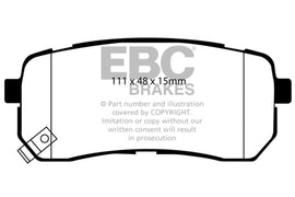 EBC 15+ Kia Sedona 3.3 Redstuff Rear Brake Pads