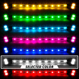 XK Glow Strip Single Color Underglow LED Accent Light Car/Truck Kit White - 8x24In Tube + 4x8In