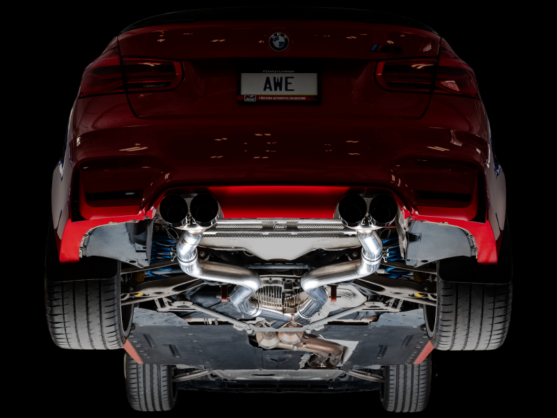 AWE Tuning BMW F8X M3/M4 Track Edition Catback Exhaust - Chrome Silver Tips