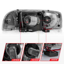 Load image into Gallery viewer, ANZO 99-17 GMC Sierra/Denali Headlights Chrome Amber (w/C Light Bars)