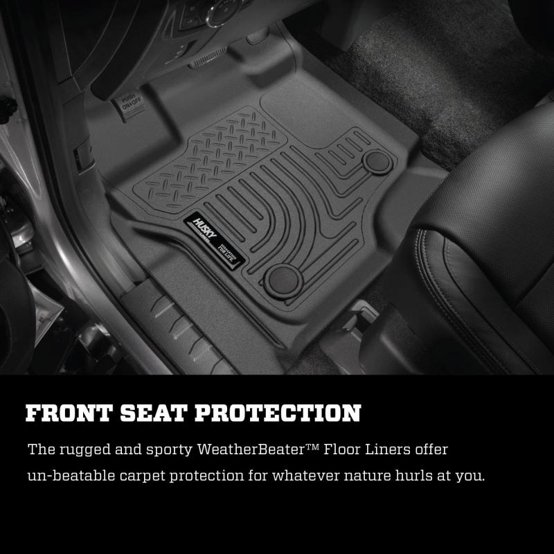 Husky Liners 08-10 Ford SuperDuty Regular/Super/Crew Cab WeatherBeater Black Floor Liners