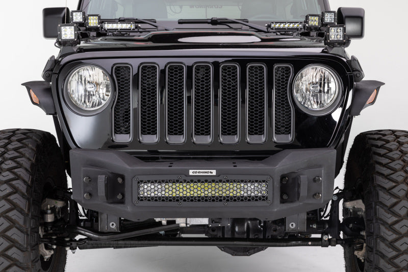 Go Rhino 07-20 Jeep Wrangler JL/JLU/JK/JKU/Gladiator JT Rockline Front Stubby Bumper