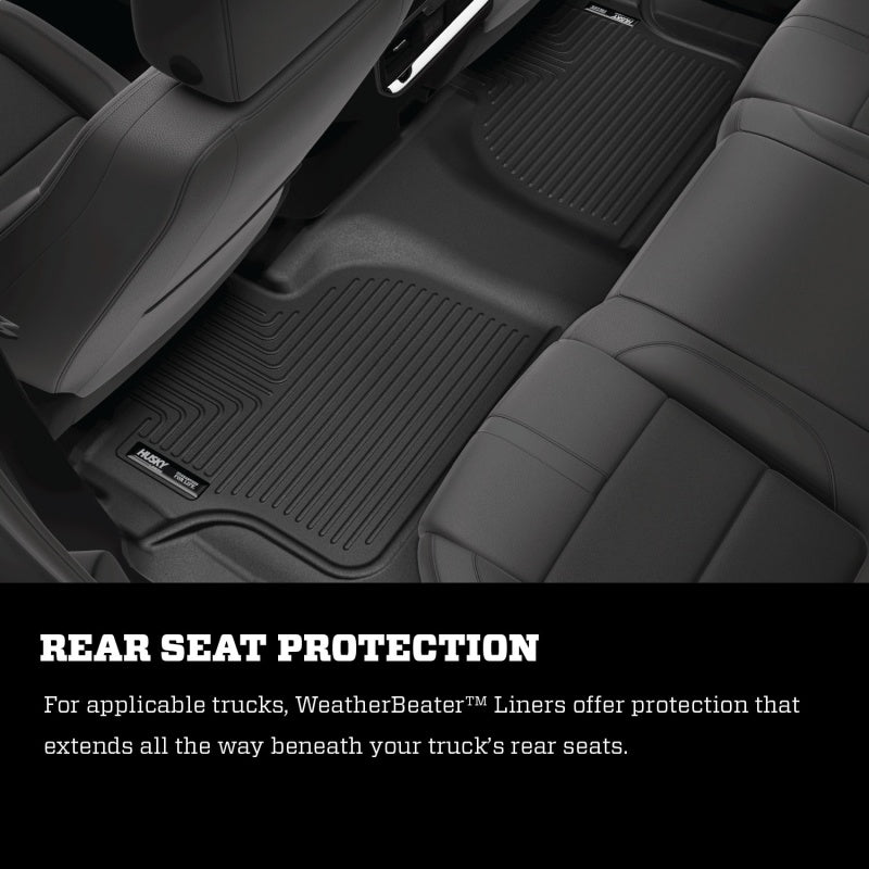 Husky Liners 21-23 Jeep Grand Cherokee L 2nd Row Bucket Seats WeatherBeater Floor Liner (Black)