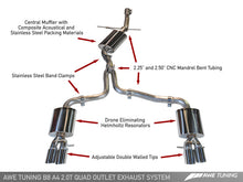 Load image into Gallery viewer, AWE Tuning Audi B8 A4 Touring Edition Exhaust - Quad Tip Polished Silver Tips - Does Not Fit Cabrio