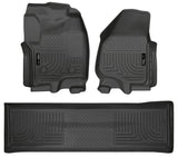 Husky Liners 2012.5 Ford SD Crew Cab WeatherBeater Combo Black Floor Liners (w/o Manual Trans Case)