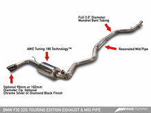 Load image into Gallery viewer, AWE Tuning BMW F30 320i Touring Exhaust w/Performance Mid Pipe - Chrome Silver Tip (90mm)