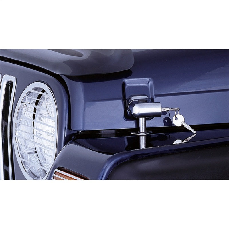 Rugged Ridge Locking Hood Catch Kit Chrome 97-06 Jeep Wrangler