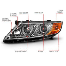 Load image into Gallery viewer, ANZO 2011-2013 Kia Optima Projector Headlights w/ Halo Chrome (CCFL)