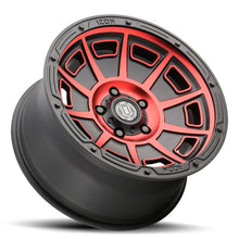 Load image into Gallery viewer, ICON Victory 17x8.5 5x5 -6mm Offset 4.5in BS Satin Black w/Red Tint Wheel